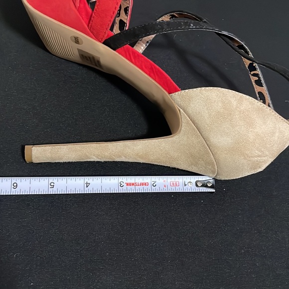 Jessica Simpson Red/Black/Tan Suede Platform Heels, size:8.5 - Picture 8 of 12